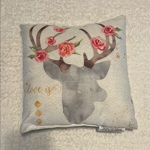 Floral Deer Decorative Pillow